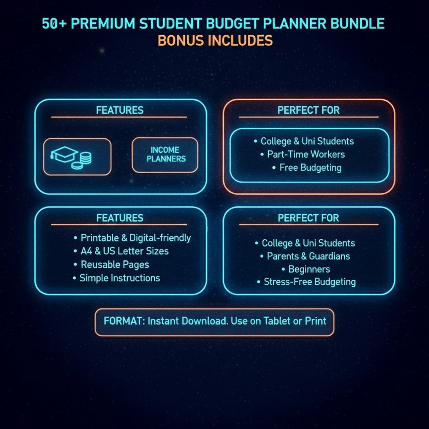 50+ Premium Student Budget Planner BUNDLE (Printable + PDF)