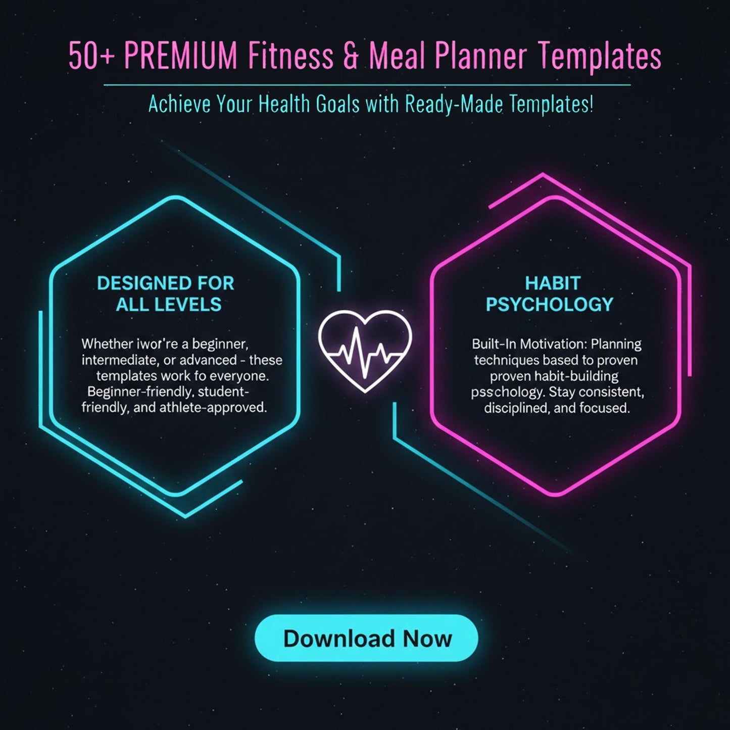50+ PREMIUM Fitness & Meal Planner templates