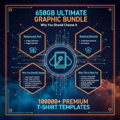 650GB Ultimate Graphic Bundle - Massive Templates, Assets & Creative Resources for Designers