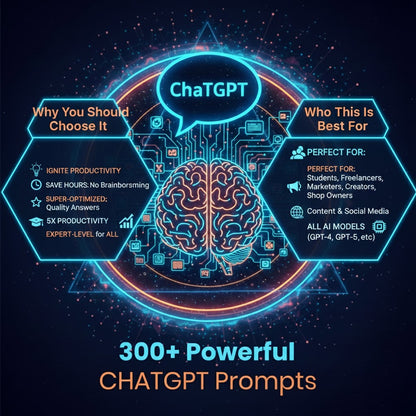 300+ Powerful ChatGPT Prompts - AI Prompt Bundle for Business, Content & Productivity