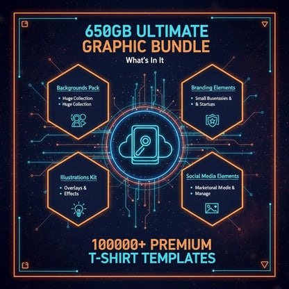 650GB Ultimate Graphic Bundle - Massive Templates, Assets & Creative Resources for Designers