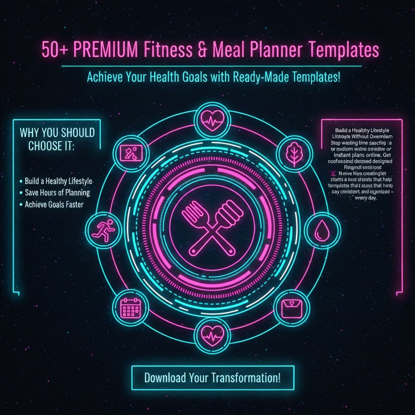 50+ PREMIUM Fitness & Meal Planner templates