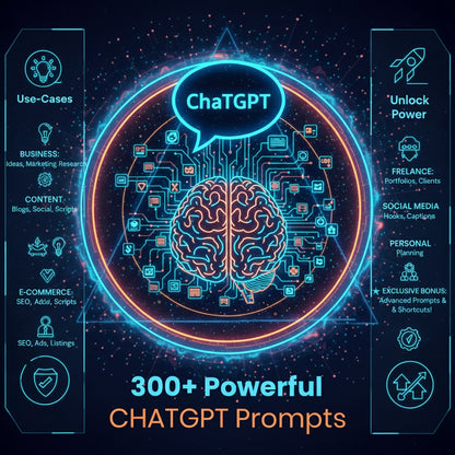 300+ Powerful ChatGPT Prompts - AI Prompt Bundle for Business, Content & Productivity