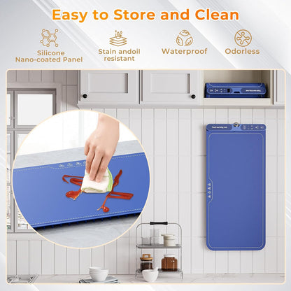 Extra Large Electric Warming Mat 32"x15" – 7 Temp Levels, 8H Timer, Portable Food Warmer (Blue)